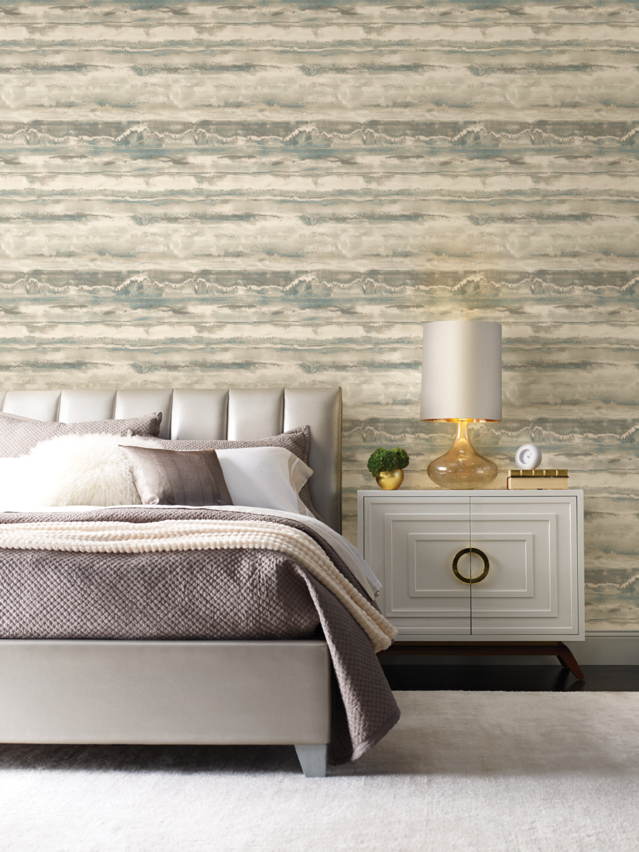 Tapet high tide, taupe/albastru, york wallcoverings, 5.6mp / rola 